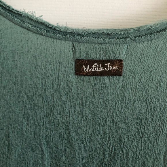 Matilda Jane Women’s Green Ruffle Tunic Top - Picture 6 of 7